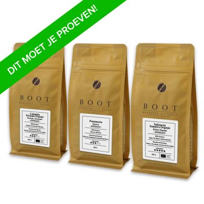 Boot Koffie Proefpakket Espresso - 3 x 50 gram